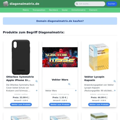 Screenshot diagonalmatrix.de