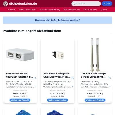 Screenshot dichtefunktion.de