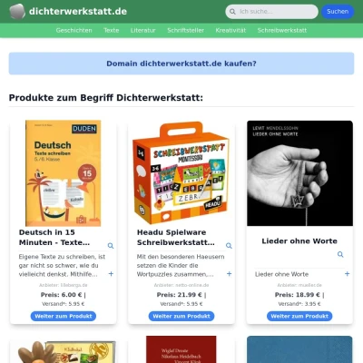 Screenshot dichterwerkstatt.de