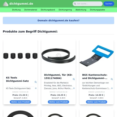 Screenshot dichtgummi.de