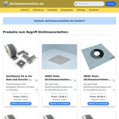 Screenshot dichtmanschetten.de