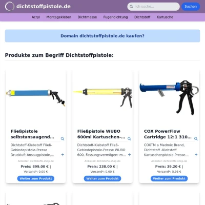 Screenshot dichtstoffpistole.de