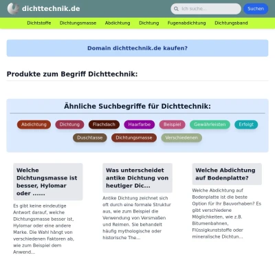 Screenshot dichttechnik.de