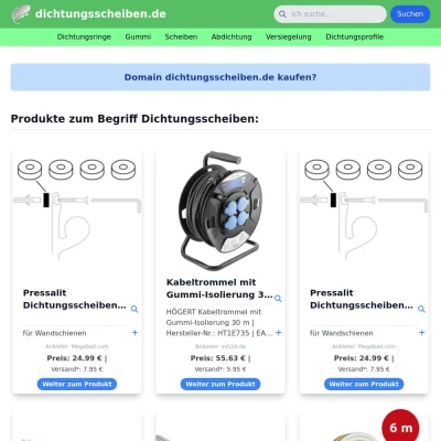 Screenshot dichtungsscheiben.de
