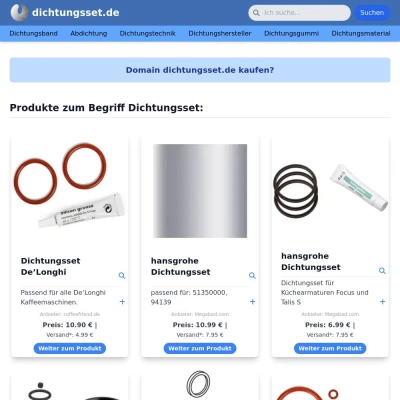 Screenshot dichtungsset.de