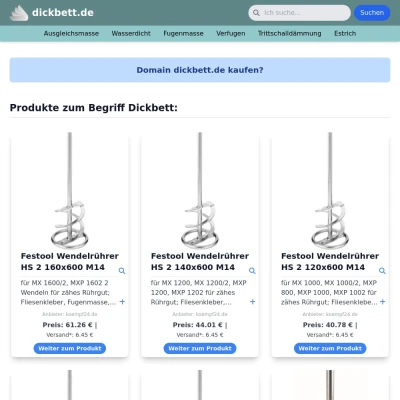 Screenshot dickbett.de