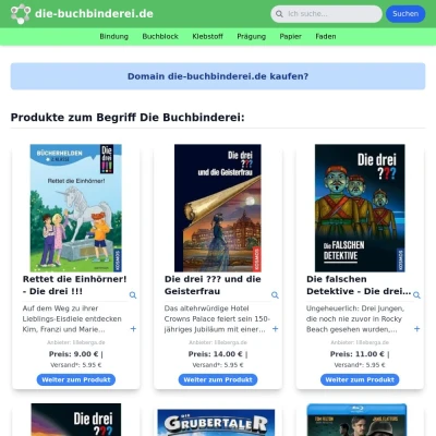 Screenshot die-buchbinderei.de