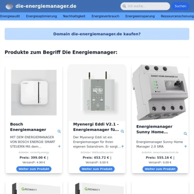 Screenshot die-energiemanager.de