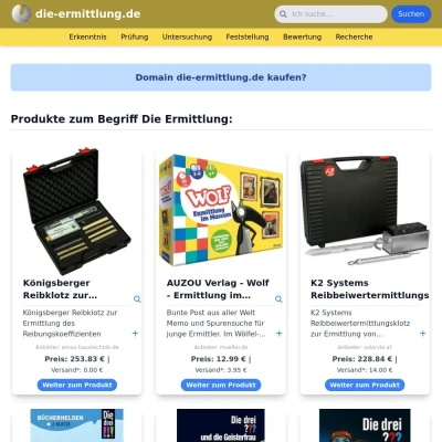 Screenshot die-ermittlung.de