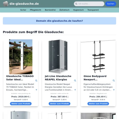 Screenshot die-glasdusche.de