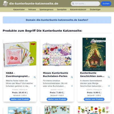 Screenshot die-kunterbunte-katzenseite.de