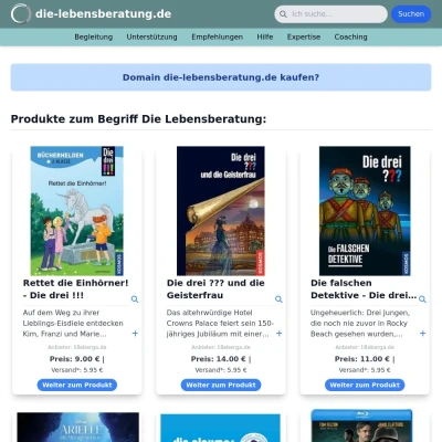 Screenshot die-lebensberatung.de