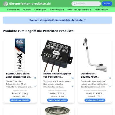 Screenshot die-perfekten-produkte.de