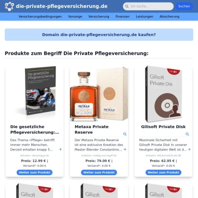 Screenshot die-private-pflegeversicherung.de