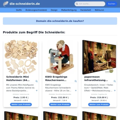 Screenshot die-schneiderin.de