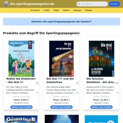 Screenshot die-sperlingspapageien.de