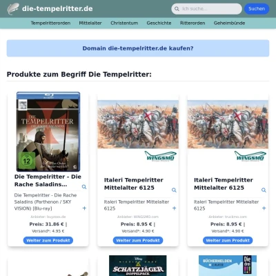 Screenshot die-tempelritter.de