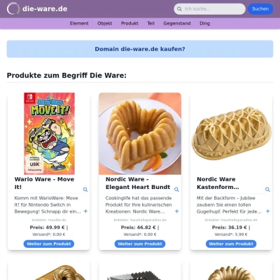 Screenshot die-ware.de