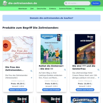 Screenshot die-zeitreisenden.de