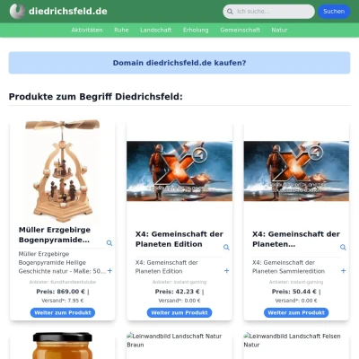 Screenshot diedrichsfeld.de