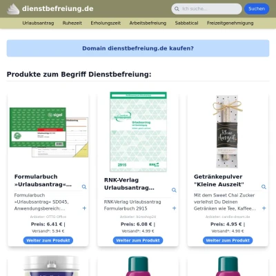 Screenshot dienstbefreiung.de