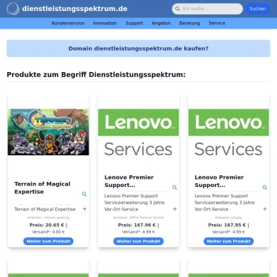 Screenshot dienstleistungsspektrum.de