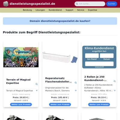 Screenshot dienstleistungsspezialist.de