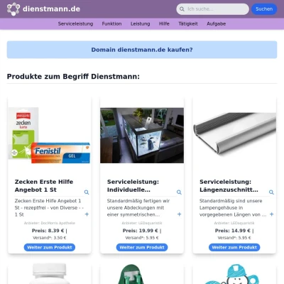 Screenshot dienstmann.de