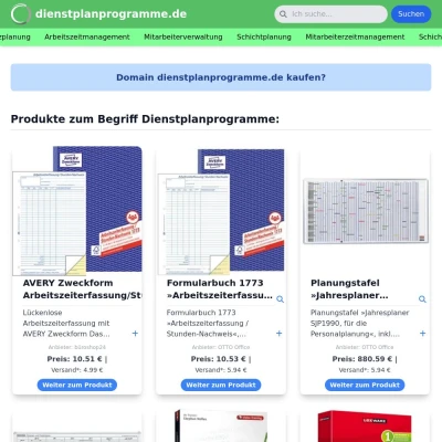 Screenshot dienstplanprogramme.de