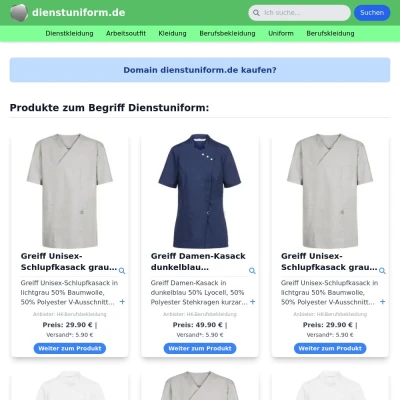 Screenshot dienstuniform.de