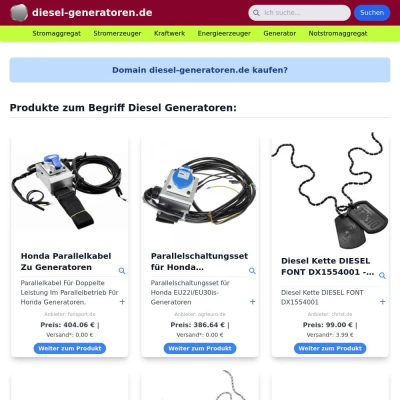 Screenshot diesel-generatoren.de