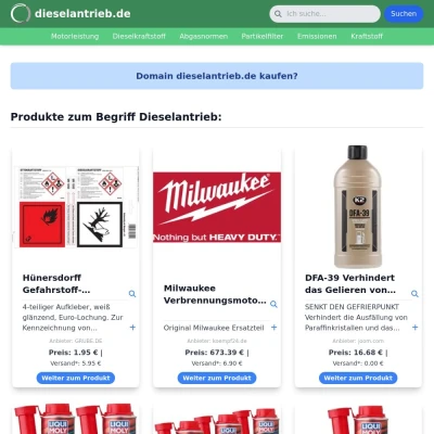 Screenshot dieselantrieb.de