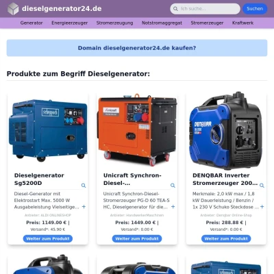 Screenshot dieselgenerator24.de