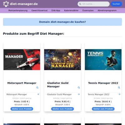 Screenshot diet-manager.de