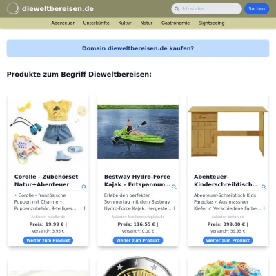 Screenshot dieweltbereisen.de