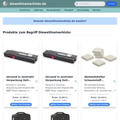 Screenshot dieweltineinerkiste.de