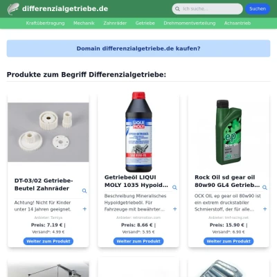 Screenshot differenzialgetriebe.de