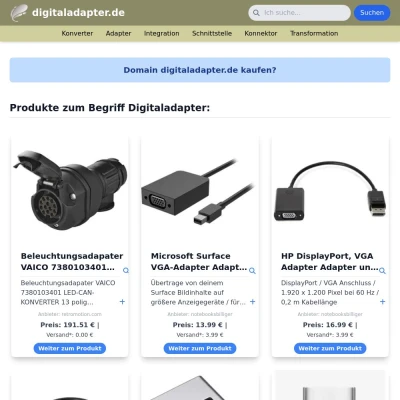 Screenshot digitaladapter.de