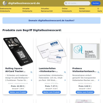 Screenshot digitalbusinesscard.de