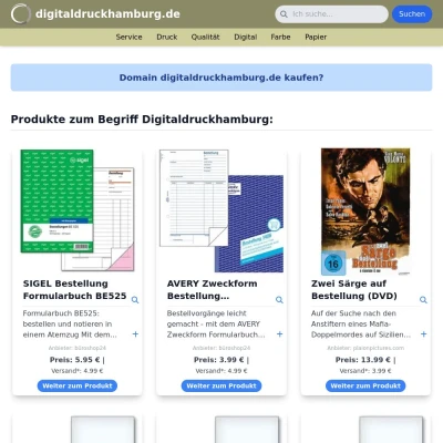 Screenshot digitaldruckhamburg.de