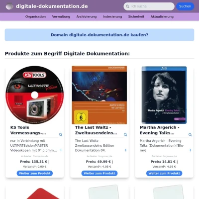 Screenshot digitale-dokumentation.de