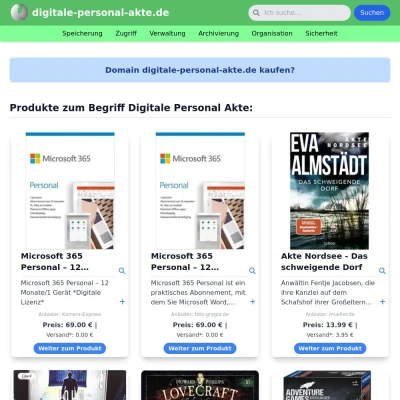 Screenshot digitale-personal-akte.de