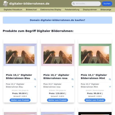 Screenshot digitaler-bilderrahmen.de
