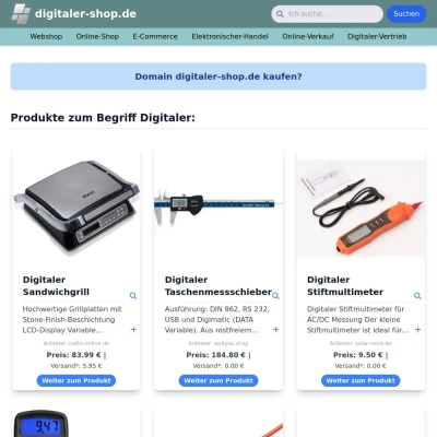 Screenshot digitaler-shop.de