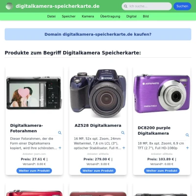 Screenshot digitalkamera-speicherkarte.de