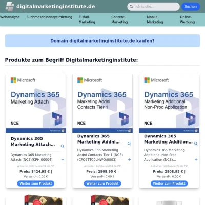 Screenshot digitalmarketinginstitute.de