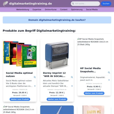 Screenshot digitalmarketingtraining.de