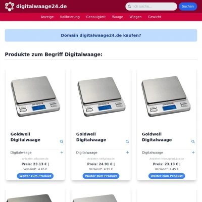 Screenshot digitalwaage24.de