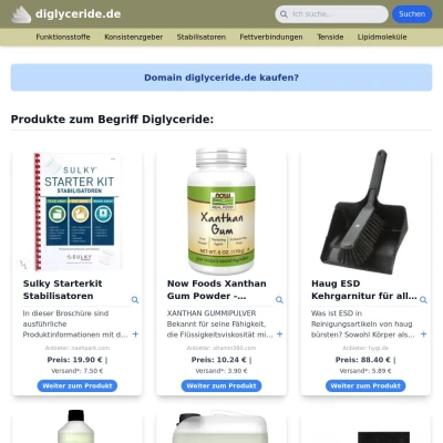 Screenshot diglyceride.de
