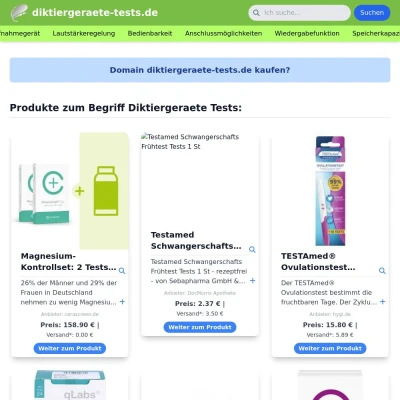 Screenshot diktiergeraete-tests.de